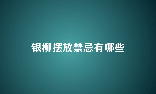 银柳摆放禁忌有哪些