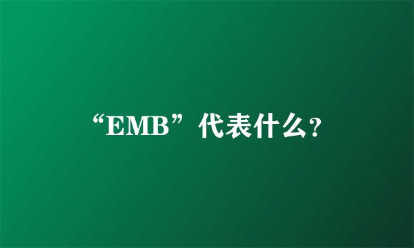“EMB”代表什么？