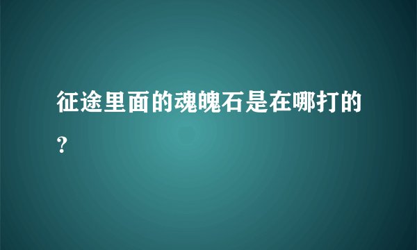 征途里面的魂魄石是在哪打的?
