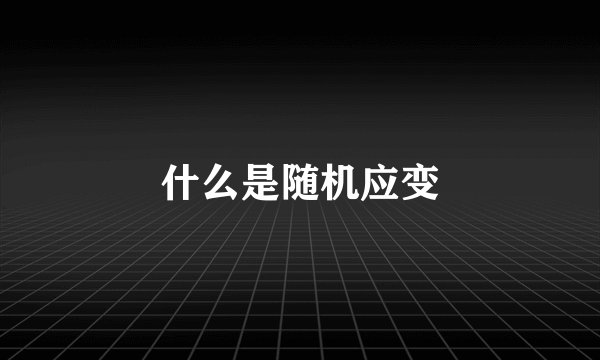 什么是随机应变