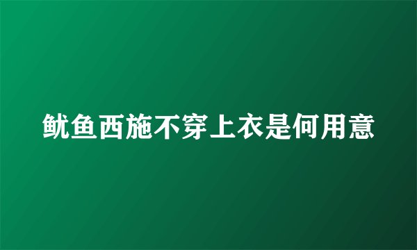 鱿鱼西施不穿上衣是何用意
