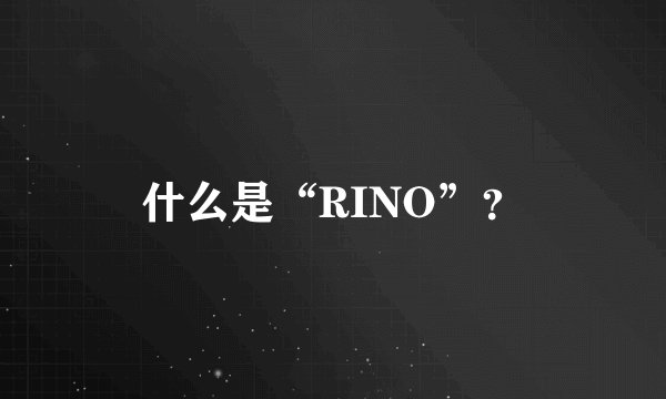 什么是“RINO”？