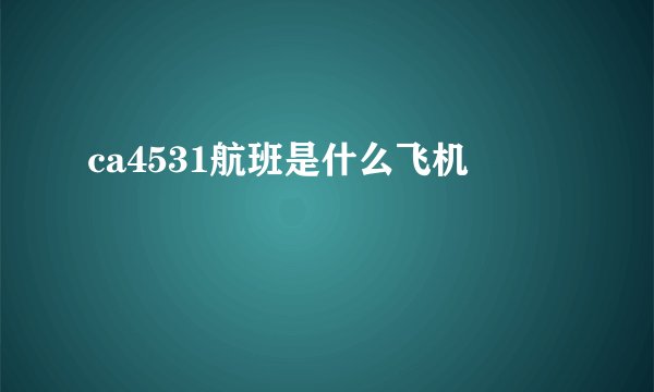 ca4531航班是什么飞机
