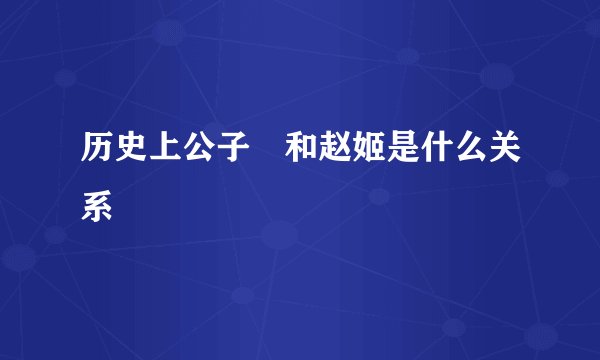 历史上公子傒和赵姬是什么关系