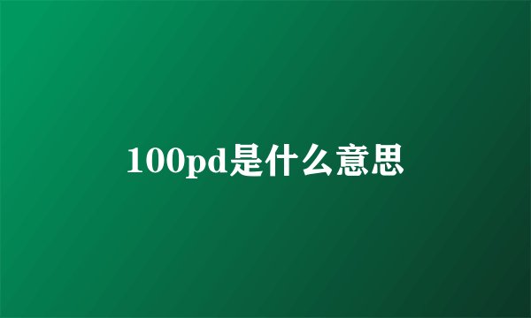 100pd是什么意思