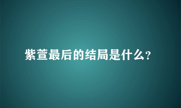 紫萱最后的结局是什么？