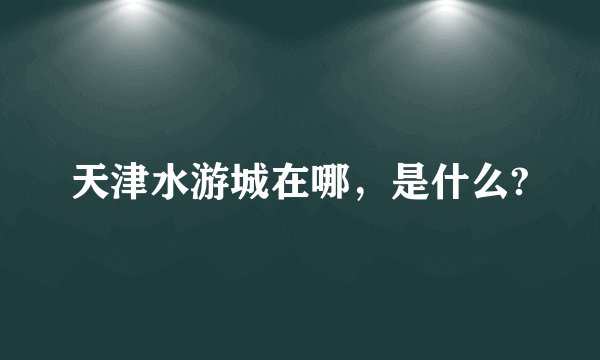 天津水游城在哪，是什么?
