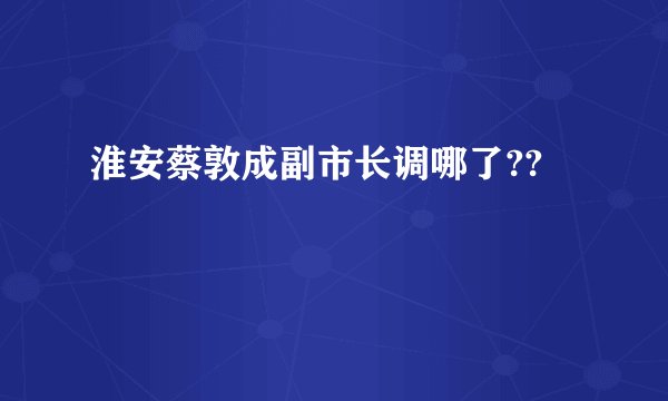 淮安蔡敦成副市长调哪了??
