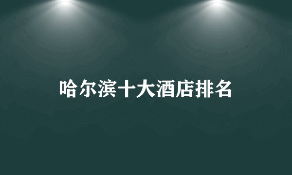 哈尔滨十大酒店排名