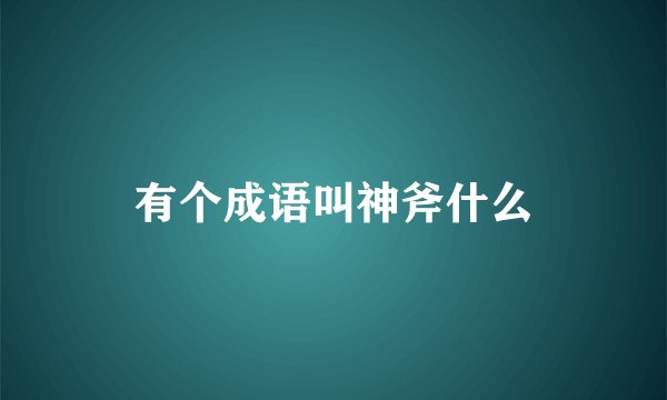 有个成语叫神斧什么