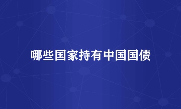 哪些国家持有中国国债