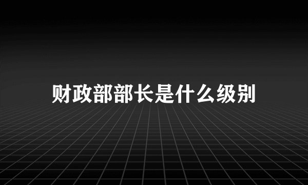 财政部部长是什么级别