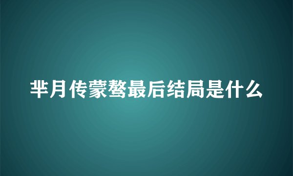 芈月传蒙骜最后结局是什么
