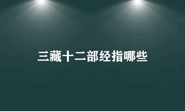 三藏十二部经指哪些