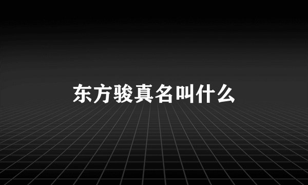 东方骏真名叫什么