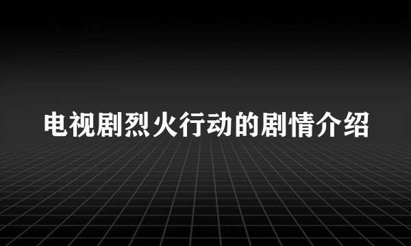 电视剧烈火行动的剧情介绍