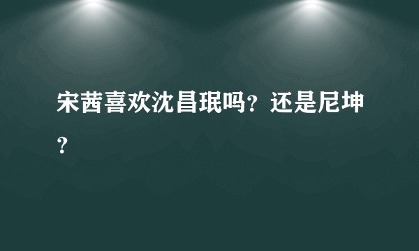 宋茜喜欢沈昌珉吗？还是尼坤？