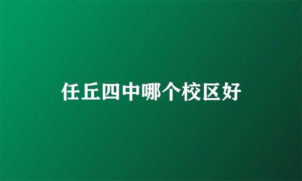 任丘四中哪个校区好