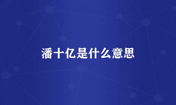 潘十亿是什么意思
