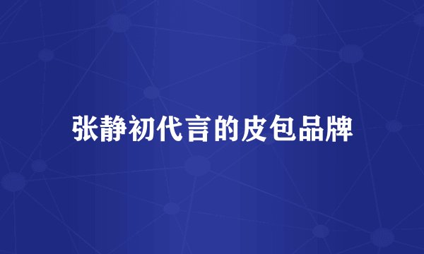 张静初代言的皮包品牌