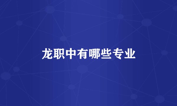 龙职中有哪些专业