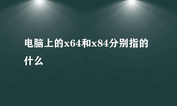 电脑上的x64和x84分别指的什么