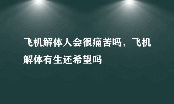 飞机解体人会很痛苦吗，飞机解体有生还希望吗
