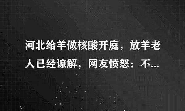 河北给羊做核酸开庭,放羊老人已经谅解,网友愤怒:不能糊涂过关