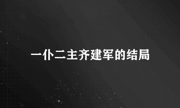 一仆二主齐建军的结局