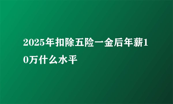 2025年扣除五险一金后年薪10万什么水平