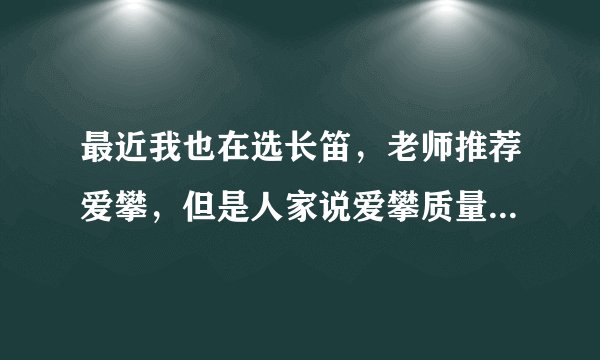 最近我也在选长笛，老师推荐爱攀，但是人家说爱攀质量不好。我也不知道该如何是好。。求指点。