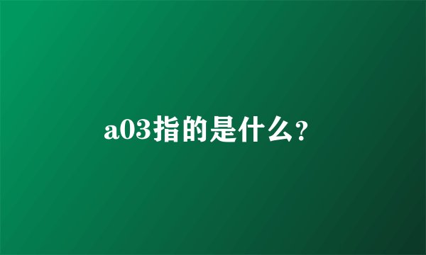 a03指的是什么？
