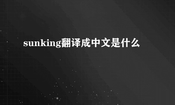 sunking翻译成中文是什么