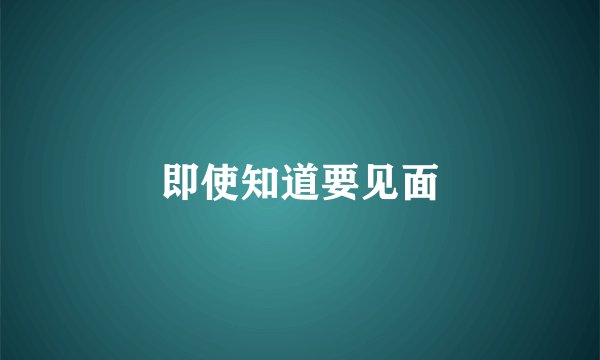 即使知道要见面
