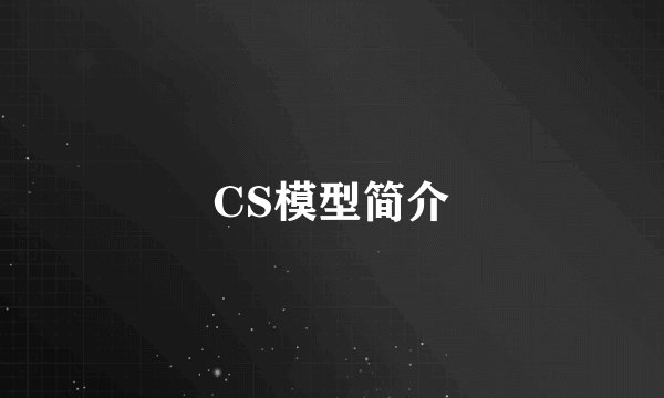 CS模型简介