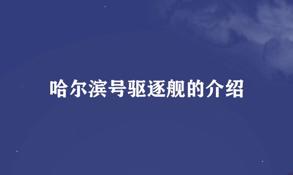 哈尔滨号驱逐舰的介绍