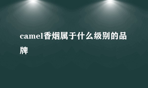 camel香烟属于什么级别的品牌
