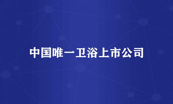 中国唯一卫浴上市公司