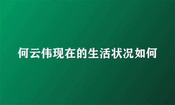 何云伟现在的生活状况如何