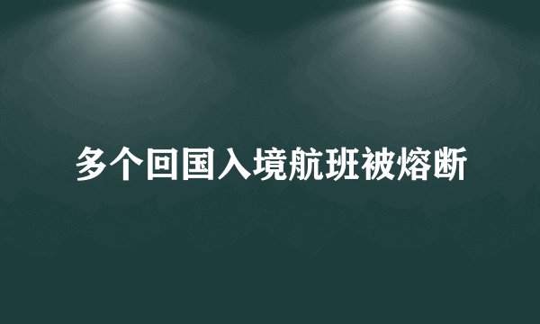 多个回国入境航班被熔断