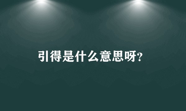 引得是什么意思呀？