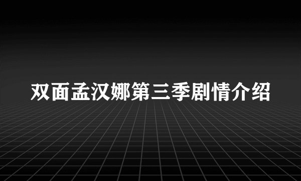 双面孟汉娜第三季剧情介绍