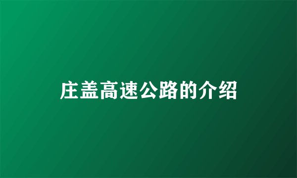 庄盖高速公路的介绍