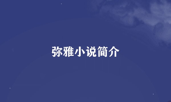 弥雅小说简介