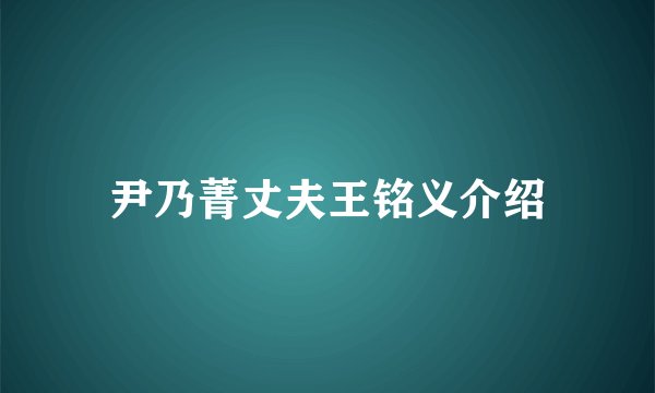 尹乃菁丈夫王铭义介绍