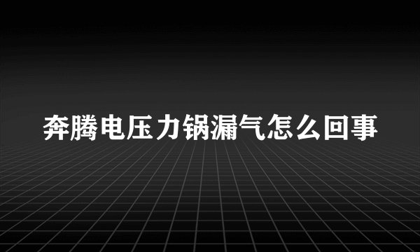 奔腾电压力锅漏气怎么回事
