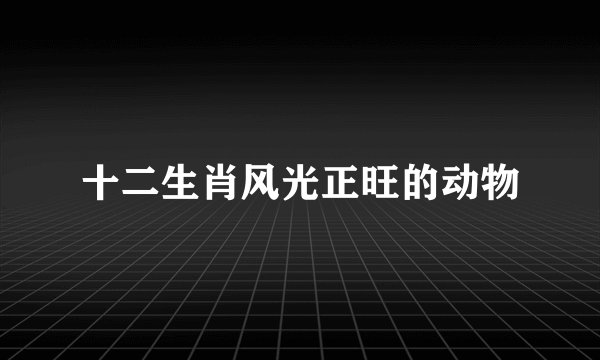 十二生肖风光正旺的动物