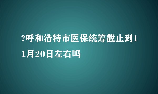 ?呼和浩特市医保统筹截止到11月20日左右吗