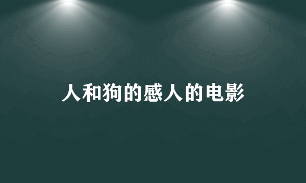 人和狗的感人的电影