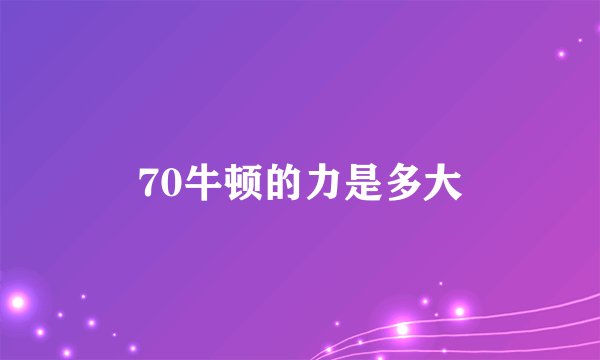70牛顿的力是多大